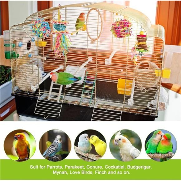 4 Pack Bird Shredder Toys Small Parrot Chewing Toys Parrot Cage Foraging Hanging - Picture 4 of 7